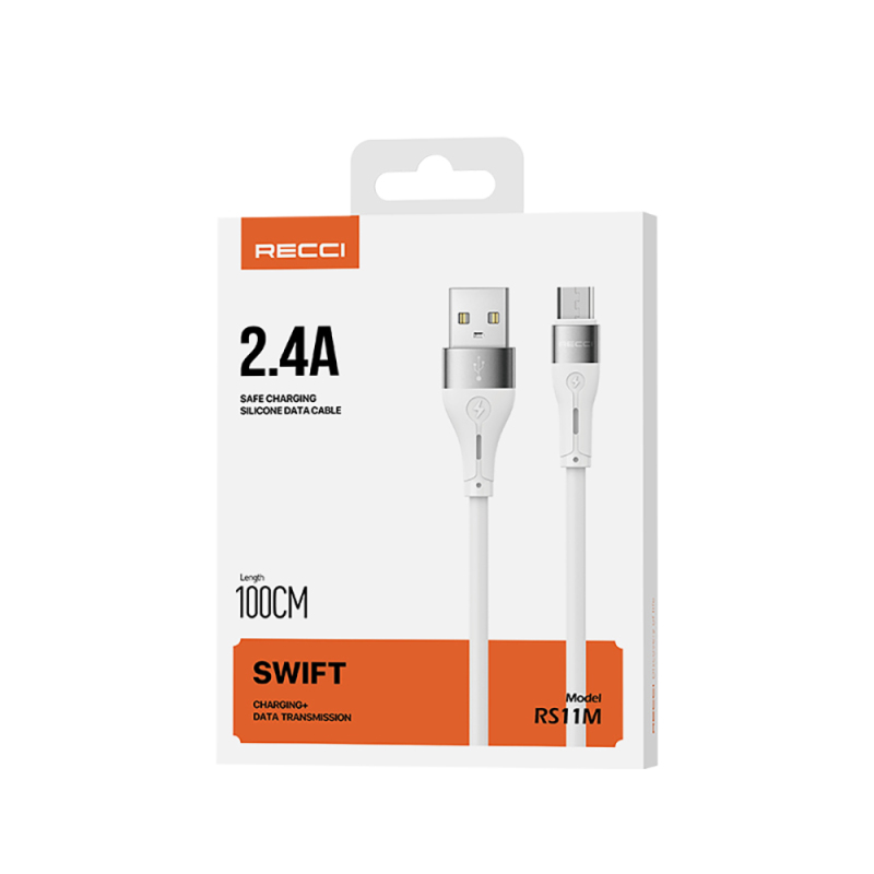 Recci RS11M Swift Series USB-A to Micro 2.4A Fast Charging Data and Charging Cable 1M - 7