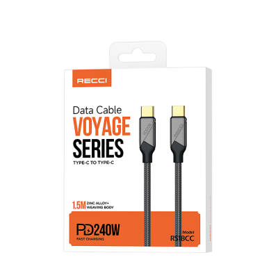 Recci RS18CC Voyage Series Type-C to Type-C PD 240W Fast Charging Data Charging Cable 1.5M - 5