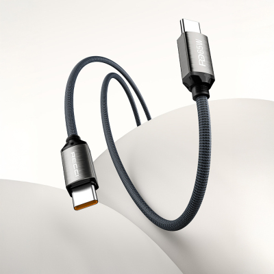 Recci RS35CC Type-C to Type-C PD 65W Braided Design Fast Charging Data and Charging Cable 1M - 4