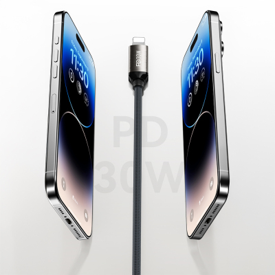 Recci RS35CL Type-C to Lightning PD 30W Braided Design Fast Charging Data and Charging Cable 1M - 6