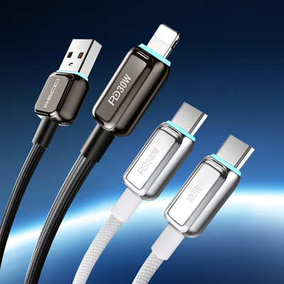 Recci RS42C Lamp Display Serisi USB-A to Type-C 100W Hızlı Şarj Özellikli Data ve Şarj Kablosu 1.5M - 5