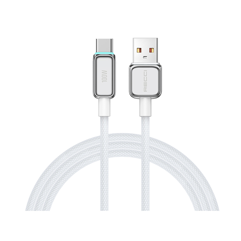 Recci RS42C Lamp Display Serisi USB-A to Type-C 100W Hızlı Şarj Özellikli Data ve Şarj Kablosu 1.5M - 3