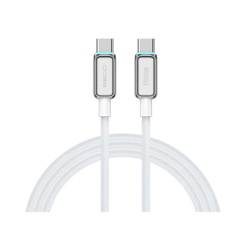 Recci RS42CC Lamp Display Series Type-C to Type-C PD 240W Fast Charging Data and Charging Cable 1.5M - 1