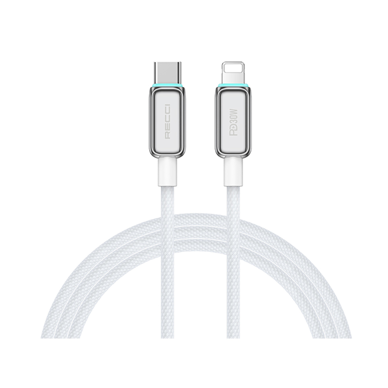 Recci RS42CL Lamp Display Serisi Type-C to Lightning PD 30W Hızlı Şarj Özellikli Data ve Şarj Kablosu 1.5M - 3