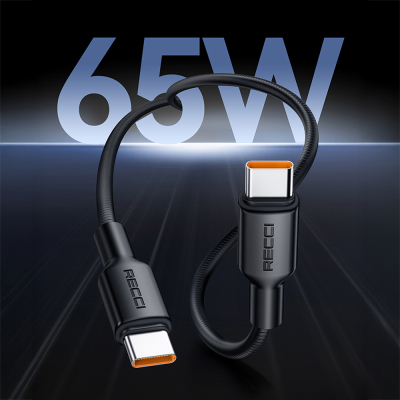 Recci RS46C USB-A to Type-C 2.4A Hızlı Şarj Özellikli Data ve Şarj Kablosu 100W 1.2M - 5