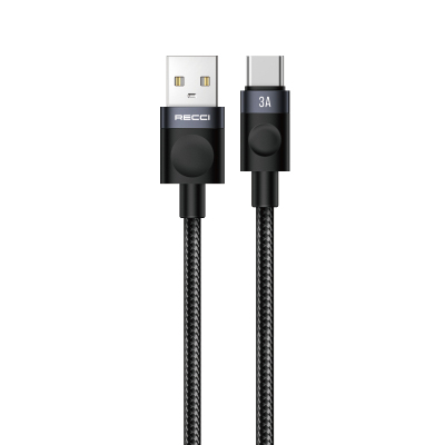 Recci RS50C USB-A to Type-C Braided Design Fast Charging Data and Charging Cable 1M - 1