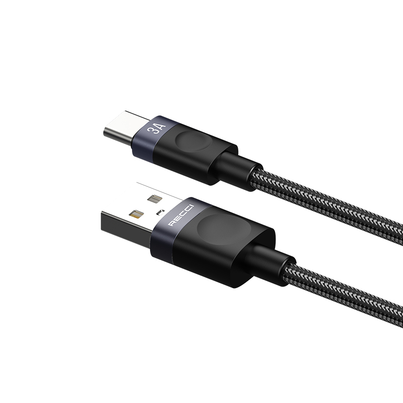 Recci RS50C USB-A to Type-C Braided Design Fast Charging Data and Charging Cable 1M - 3
