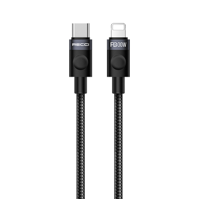 Recci RS50CL Type-C to Lightning PD Braided Design Fast Charging Data and Charging Cable 30W 1M - 1