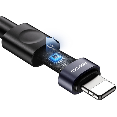 Recci RS50CL Type-C to Lightning PD Örgü Tasarımlı Hızlı Şarj Özellikli Data ve Şarj Kablosu 30W 1M - 5