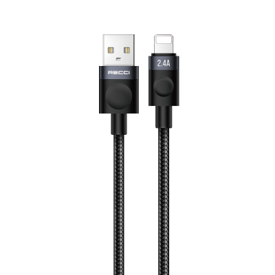 Recci RS50L USB-A to Lightning Örgü Tasarımlı Hızlı Şarj Özellikli Data ve Şarj Kablosu 1M - 1