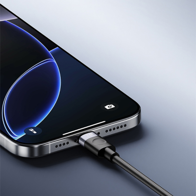 Recci RS50L USB-A to Lightning Örgü Tasarımlı Hızlı Şarj Özellikli Data ve Şarj Kablosu 1M - 6