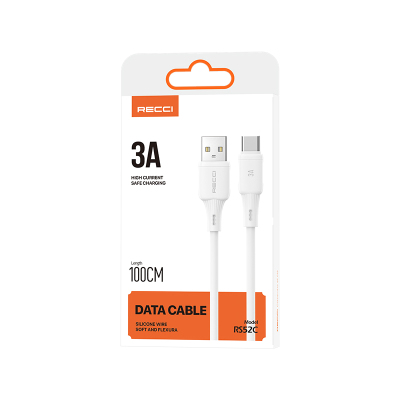 Recci RS52C USB-A to Type-C 3A Hızlı Şarj Özellikli Data ve Şarj Kablosu 1M - 6