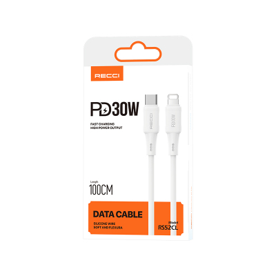 Recci RS52CL Type-C to Lightning PD Hızlı Şarj Özellikli Data ve Şarj Kablosu 30W 1M - 7