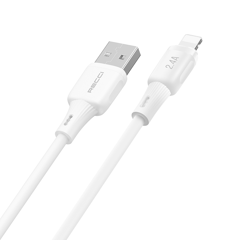 Recci RS52L USB-A to Lightning 2.4A Fast Charging Data and Charging Cable 1M - 3