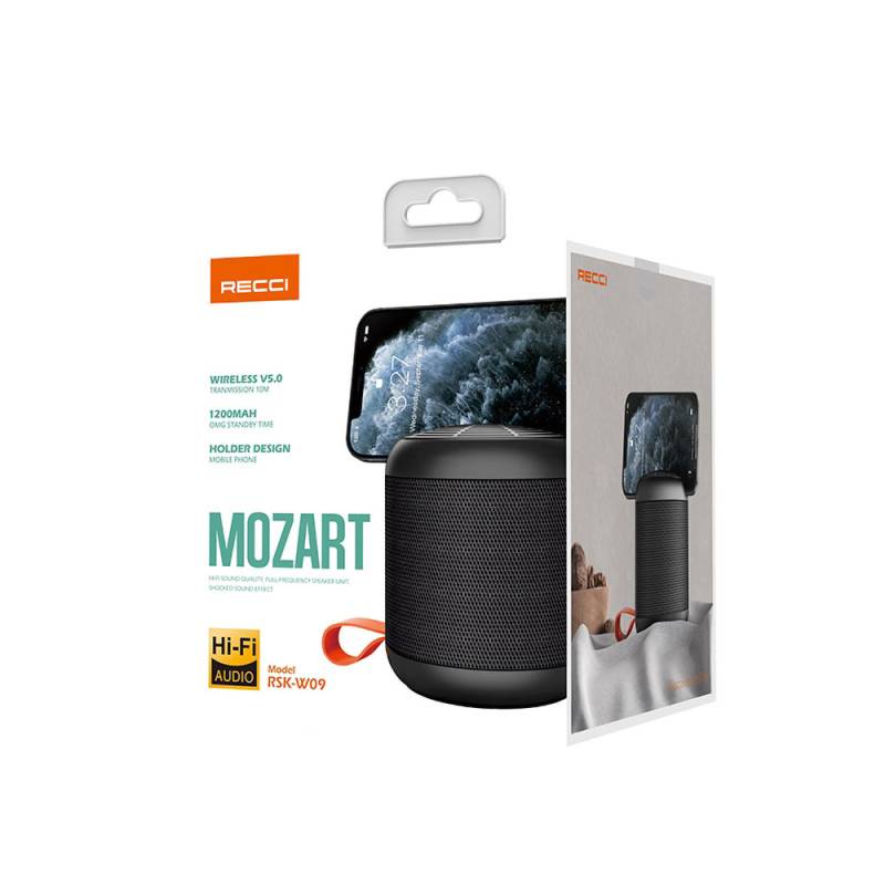 Recci RSK-W09 Mozart Serisi Hi-Fi Askılı Telefon Tutuculu Wireless Bluetooth 5.0 Speaker Hoparlör 1200mAh - 12