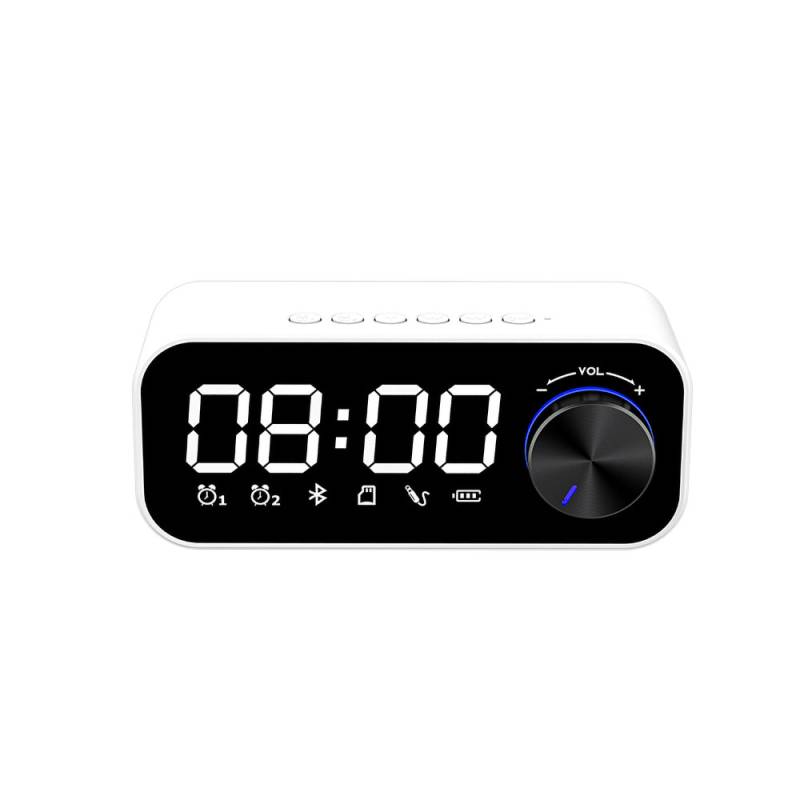 Recci RSK-W11 FM/TF Dual Alarm Digital Clock Wireless Bluetooth 5.0 Speaker 3W 1200mAh - 1