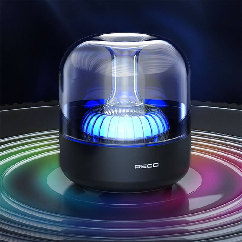 Recci RSK-W31 Amber Series FM/TF/AUX Hi-Fi RGB Lighted Wireless Bluetooth 5.0 Speaker 5W 500mAh - 9