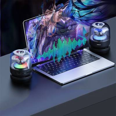 Recci RSK-W31 Amber Serisi FM/TF/AUX Hi-Fi RGB Işıklı Wireless Bluetooth 5.0 Speaker Hoparlör 5W 500mAh - 10