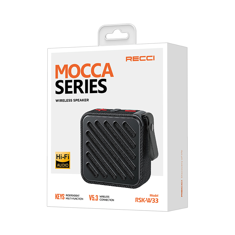 Recci RSK-W33 Mocca Serisi TF/AUX/USB Askılı Akıllı Wireless Bluetooth 5.3 Speaker Hoparlör - 8