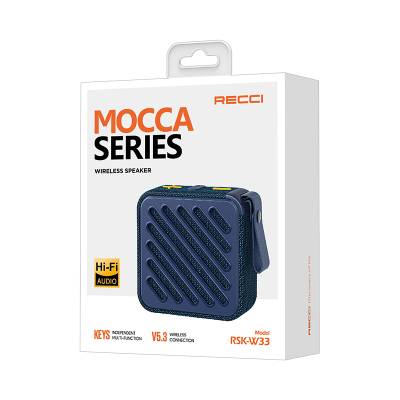 Recci RSK-W33 Mocca Serisi TF/AUX/USB Askılı Akıllı Wireless Bluetooth 5.3 Speaker Hoparlör - 9