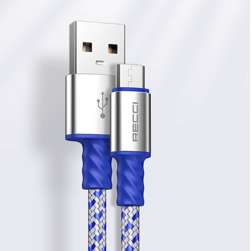 Recci RTC-N33M Instant Serisi USB-A to Micro 2.4A Hızlı Şarj Özellikli Şarj ve Data Kablosu 2M - 4