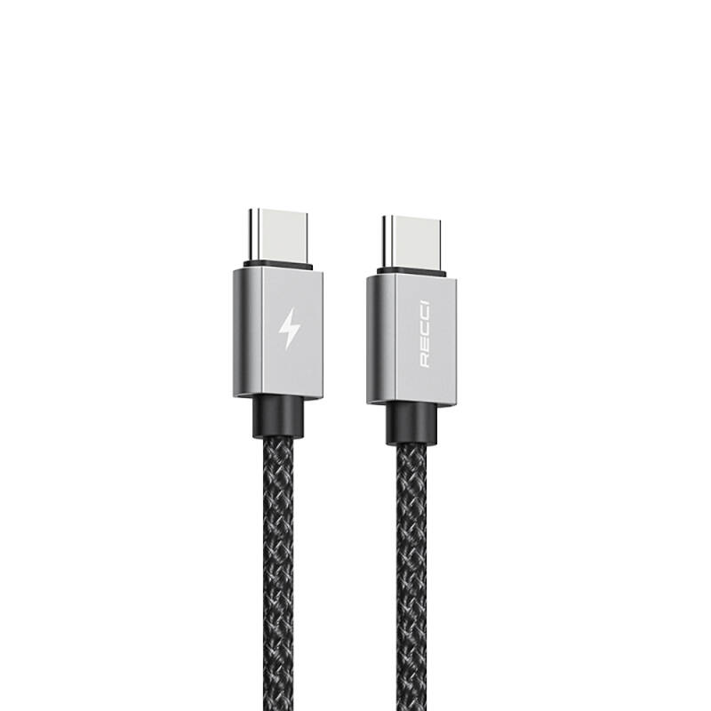 Recci RTC-P08CC Type-C to Type-C PD 100W 5A Fast Charging Nylon Braid Design Charging and Data Cable 1.5M - 3