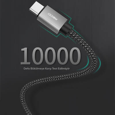 Recci RTC-P08CC Type-C to Type-C PD 100W 5A Fast Charging Nylon Braid Design Charging and Data Cable 1.5M - 7