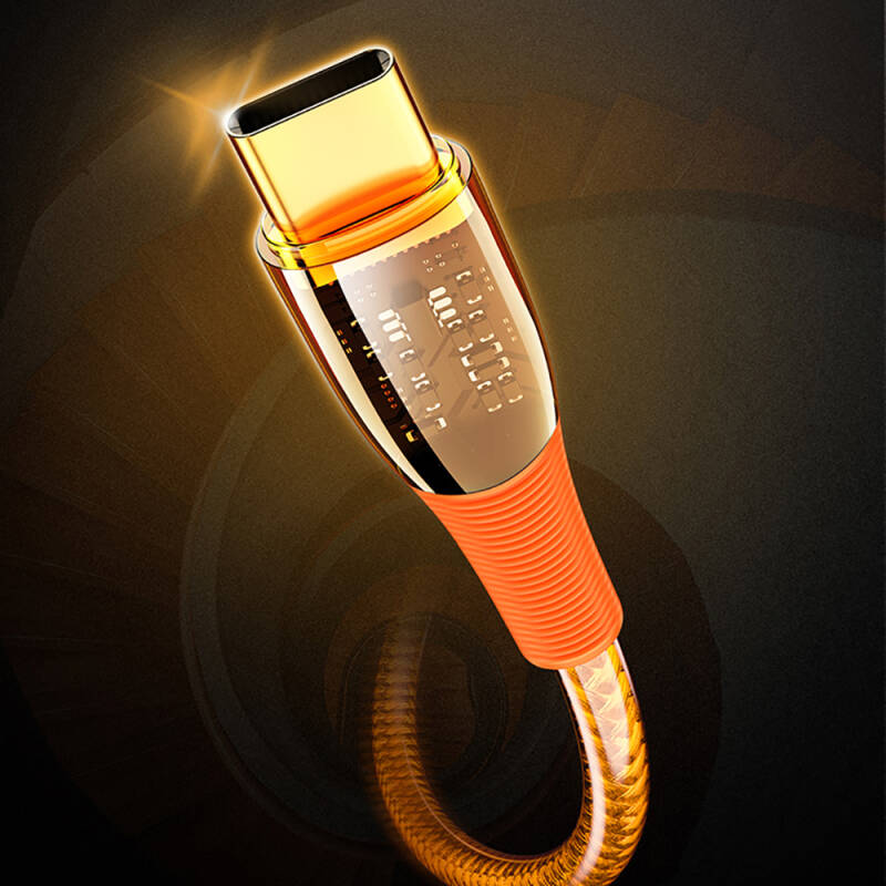 Recci RTC-P19C Amber Series USB-A to Type-C 6A Transparent Design Charging and Data Cable 1.5M - 11