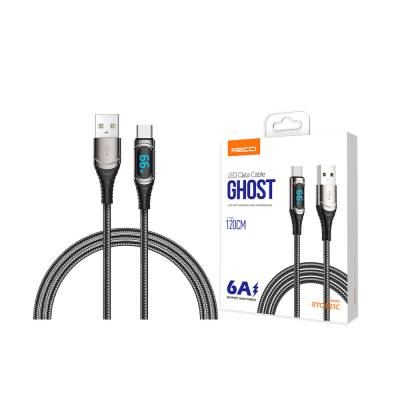 Recci RTC-P21C Ghost Serisi 66W 6A Hızlı Şarj Özellikli USB-A To Type-C Kablo 1.2M - 6