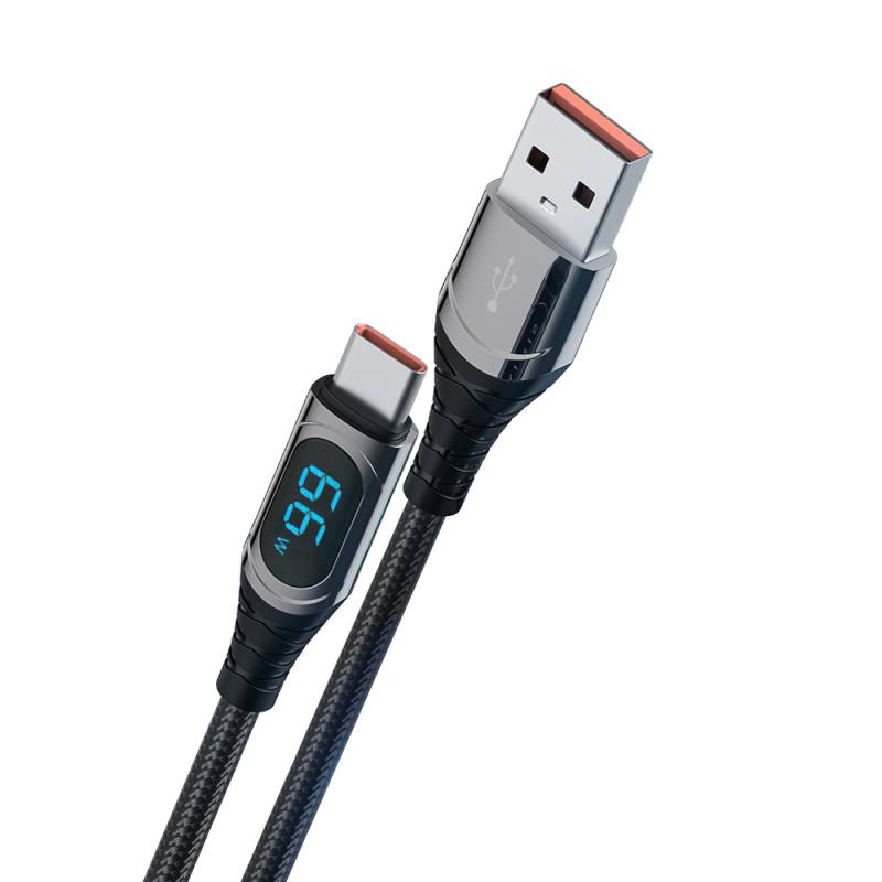 Recci RTC-P21C Ghost Serisi 66W 6A Hızlı Şarj Özellikli USB-A To Type-C Kablo 1.2M - 2