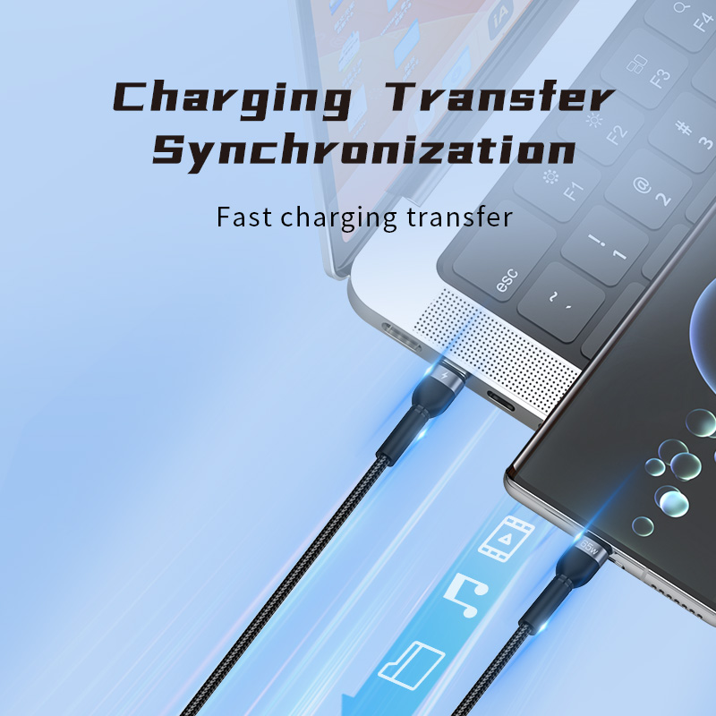 Recci RTC-T16 2 in 1 65W PD Fast Charging with Lightning and Type-C To Type-C PD Cable 1.2M - 3