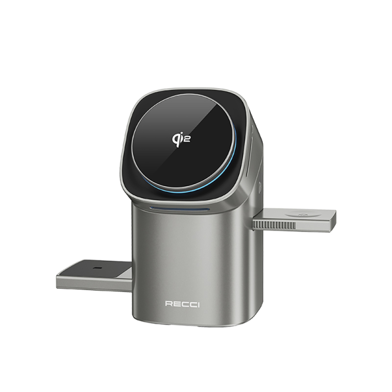 Recci RW05 Qi2 Charging Technology Ambient Light Phone & Smart Watch & Headphone 15W 3in1 Wireless Charging Stand - 2