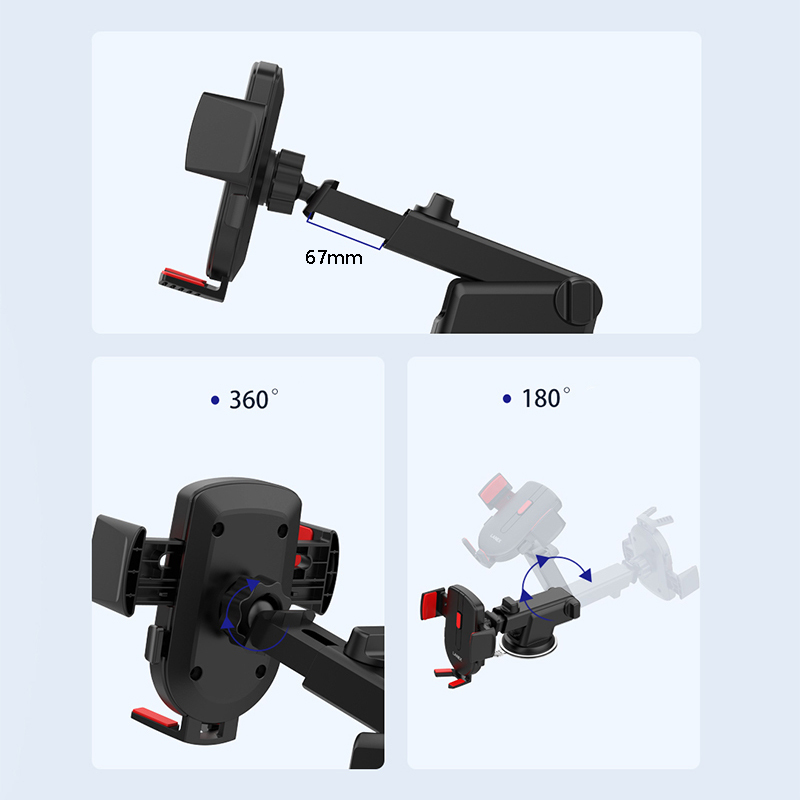 Recci RZ02 Automatic Mechanism Extendable Telescopic Suction Cup Design Car Phone Holder - 7
