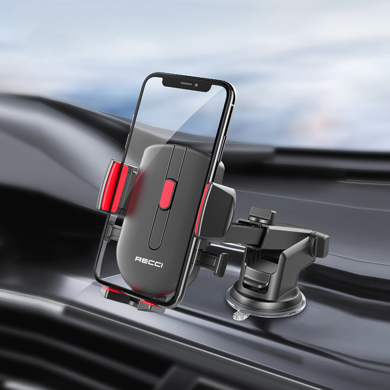Recci RZ02 Otomatik Mekanizmalı Uzatılabilir Teleskopik Vantuzlu Tasarım Araç Telefon Tutucu - 6