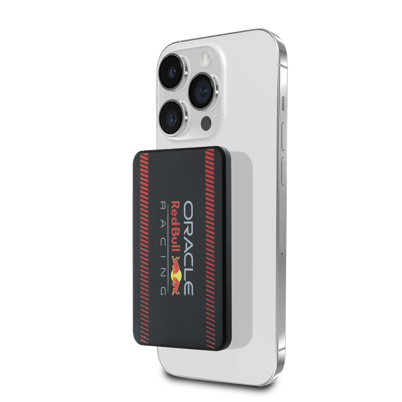 Redbull Orjinal Lisanslı M-safe Şarj Özellikli Dijital LED Göstergeli Kırmızı Şeritli Powerbank 5000mAh 15W - 2