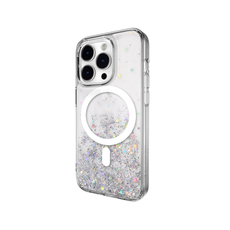 Shining Glitter Transparent Switcheasy Starfield-M Cover for Apple iPhone 14 Pro with Magsafe Charging Feature - 4