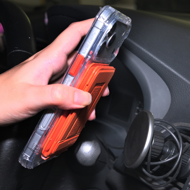 Skinarma Axis Series Foldable Stand Featured Leather Design Card Holder - 25