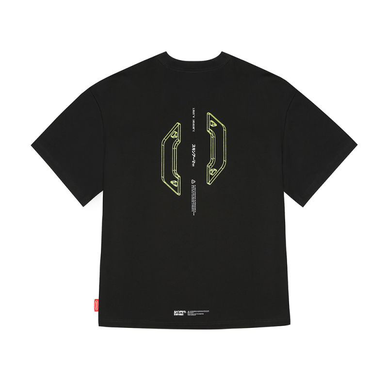 Skinarma Cypher Short Sleeve Oversize Unisex Crew Neck Black T-Shirt - 5
