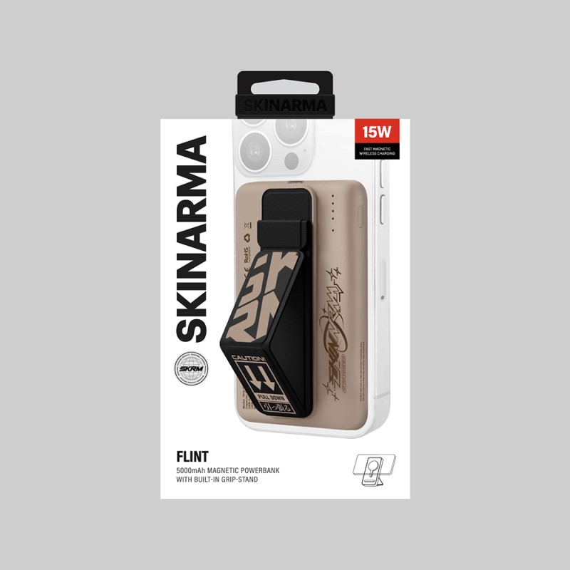 Skinarma Flint Kablosuz ve PD Hızlı Şarj Özellikli Grip Standlı Taşınabilir Powerbank 20W 5000mAh - 4