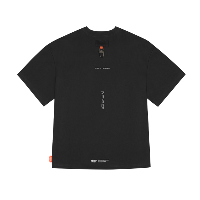 Skinarma Glitch Kısa Kollu Oversize Unisex Bisiklet Yaka Siyah Tişört - 4
