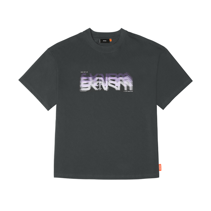 Skinarma Glitch Short Sleeve Oversize Unisex Crew Neck Grey T-Shirt - 3
