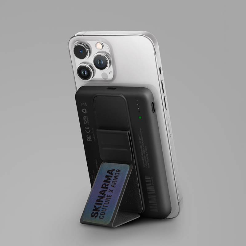SkinArma Kira Kobai Holografik Tasarımlı Standlı Wireless ve PD Hızlı Şarj Özellikli Powerbank 15W 5000mAh - 3