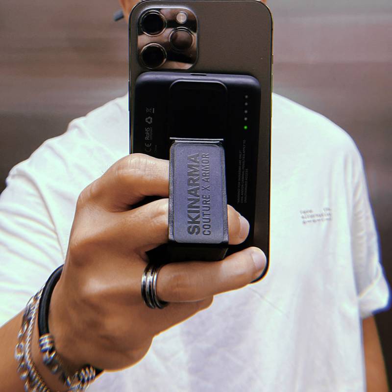 SkinArma Kira Kobai Holografik Tasarımlı Standlı Wireless ve PD Hızlı Şarj Özellikli Powerbank 15W 5000mAh - 4