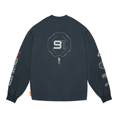 Skinarma Neptune Long Sleeve Oversize Unisex Crew Neck Navy Sweatshirt - 3
