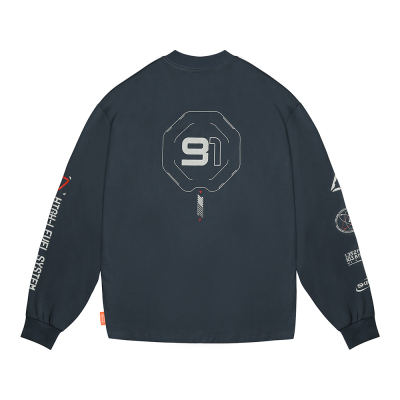 Skinarma Neptune Uzun Kollu Oversize Unisex Bisiklet Yaka Lacivert Sweatshirt - 4