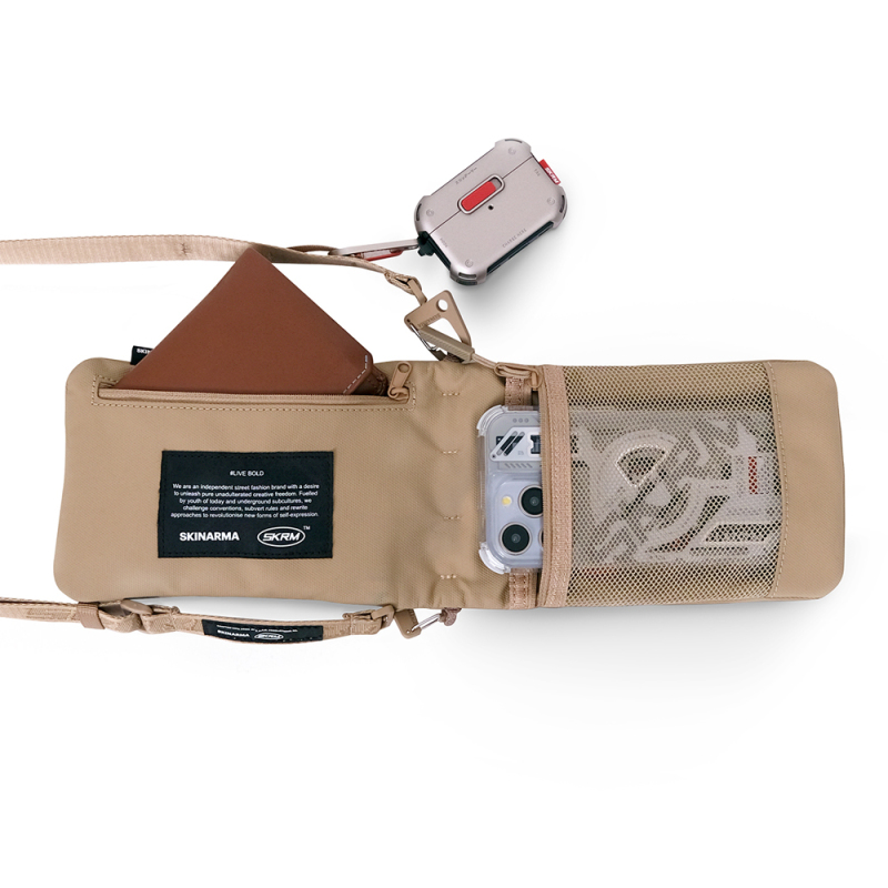 Skinarma Sling Pouch Juno Cross-Hatch Desenli Naylon Scout Boyun Askı Kayışlı Çapraz Vücut Çantası - 8