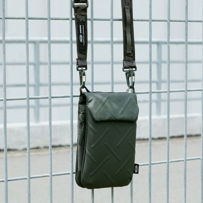 Skinarma Sling Pouch Juno Cross-Hatch Patterned Nylon Scout Neck Strap Cross Body Bag - 11