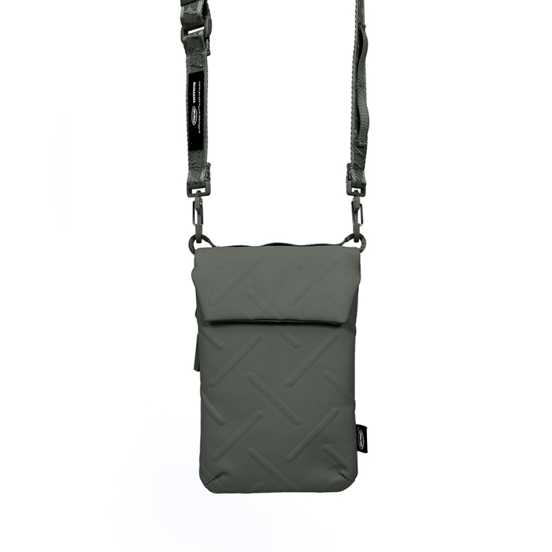 Skinarma Sling Pouch Juno Cross-Hatch Patterned Nylon Scout Neck Strap Cross Body Bag - 5