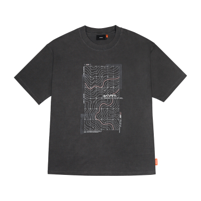 Skinarma Sonar Kısa Kollu Oversize Unisex Bisiklet Yaka Gri Tişört - 3