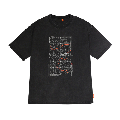 Skinarma Sonar Kısa Kollu Oversize Unisex Bisiklet Yaka Siyah Tişört - 1